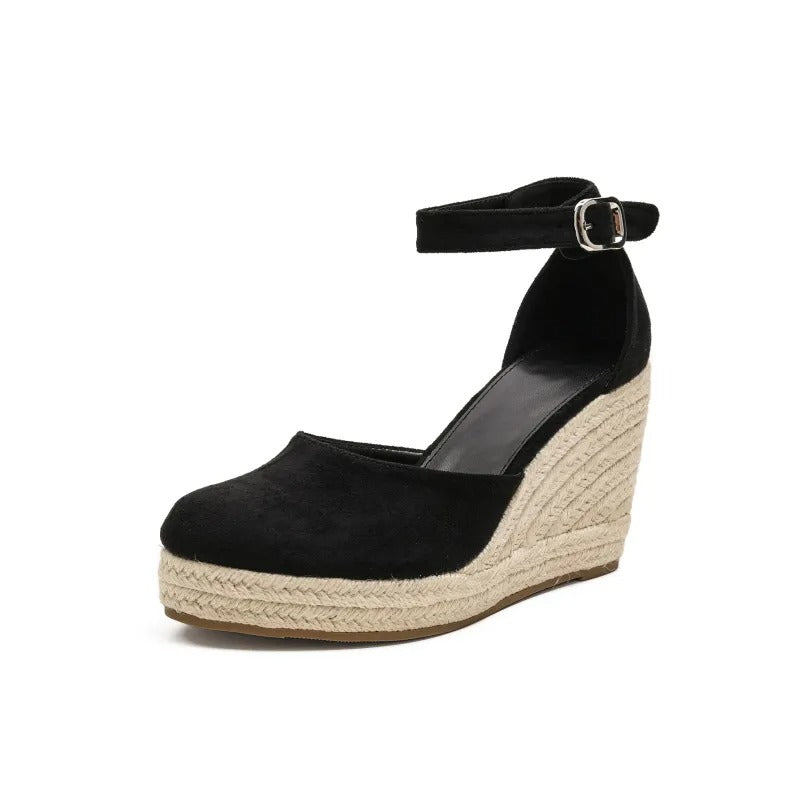 Women's Espadrille Wedge Sandal – Closed Toe Ankle Strap