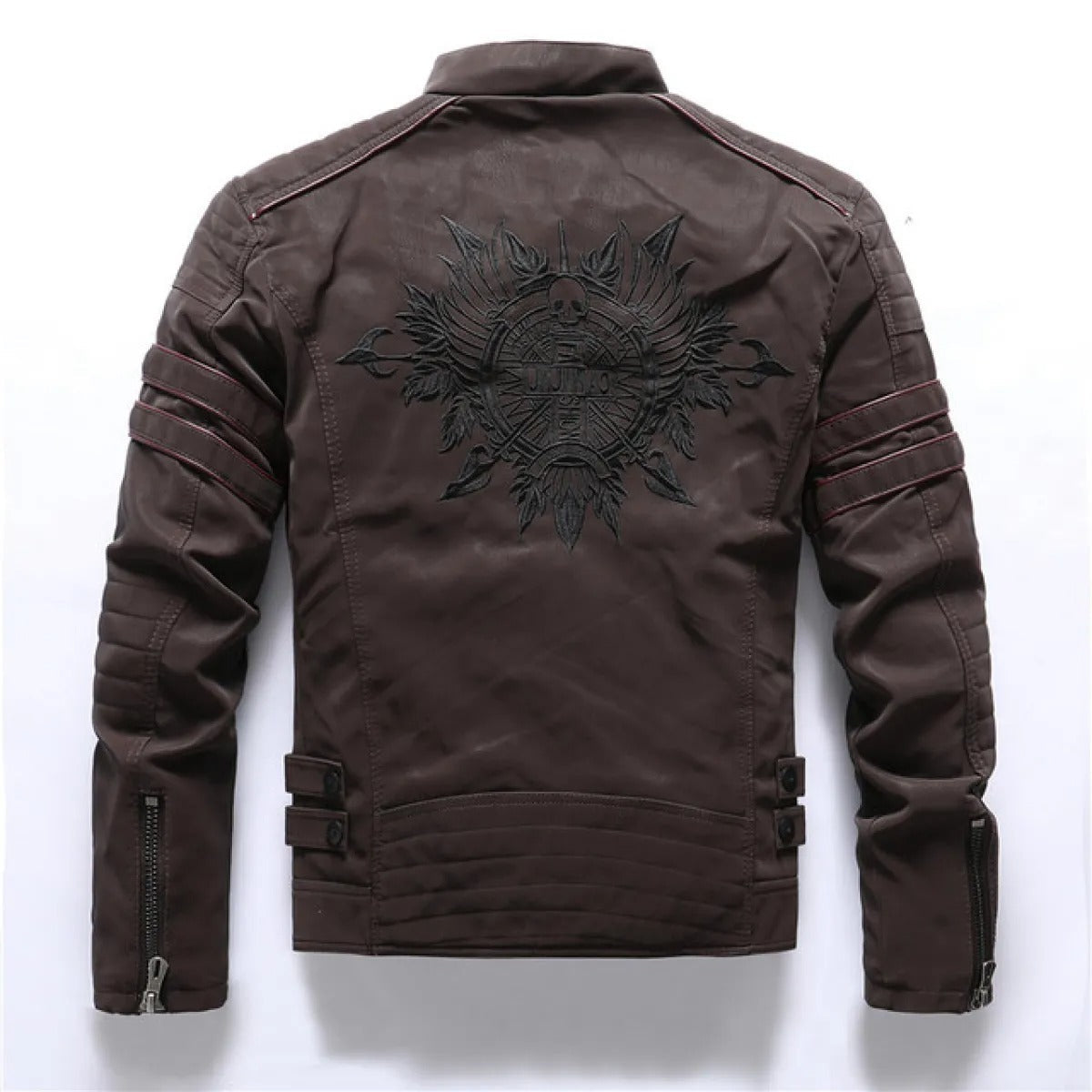 Men's Vegan Leather Jacket – Structured Stand Collar