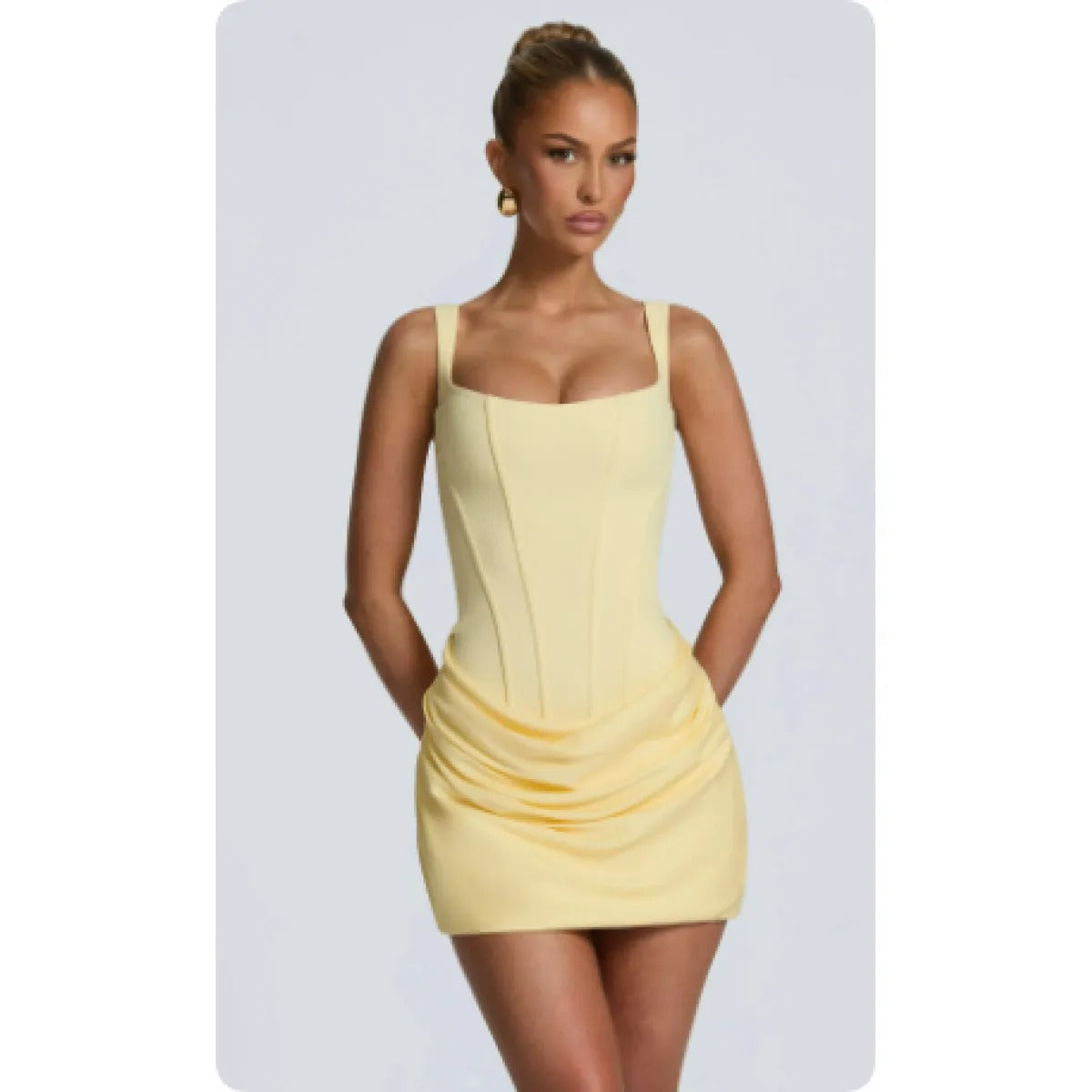 Women's Corset Mini Dress – Sleeveless Structured Bodice