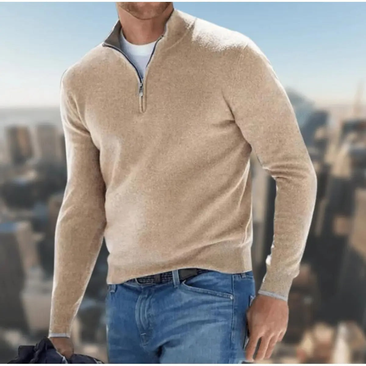 Men's Fine-Knit Sweater – Smooth Straight Fit