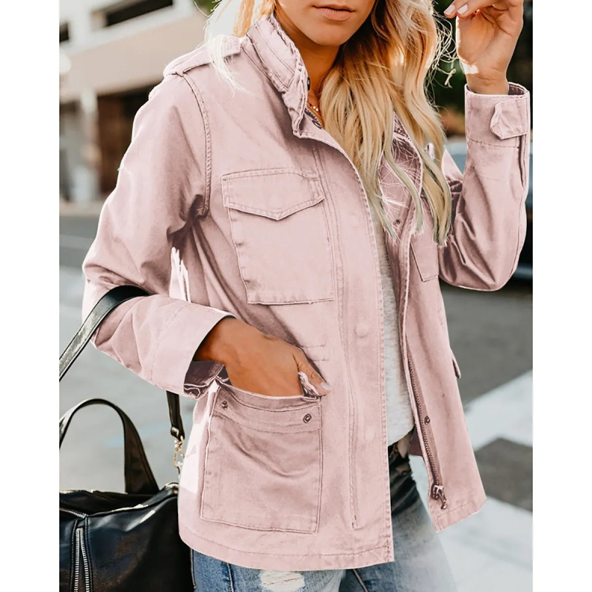Women's Utility Jacket – Relaxed Zip-Front Fit