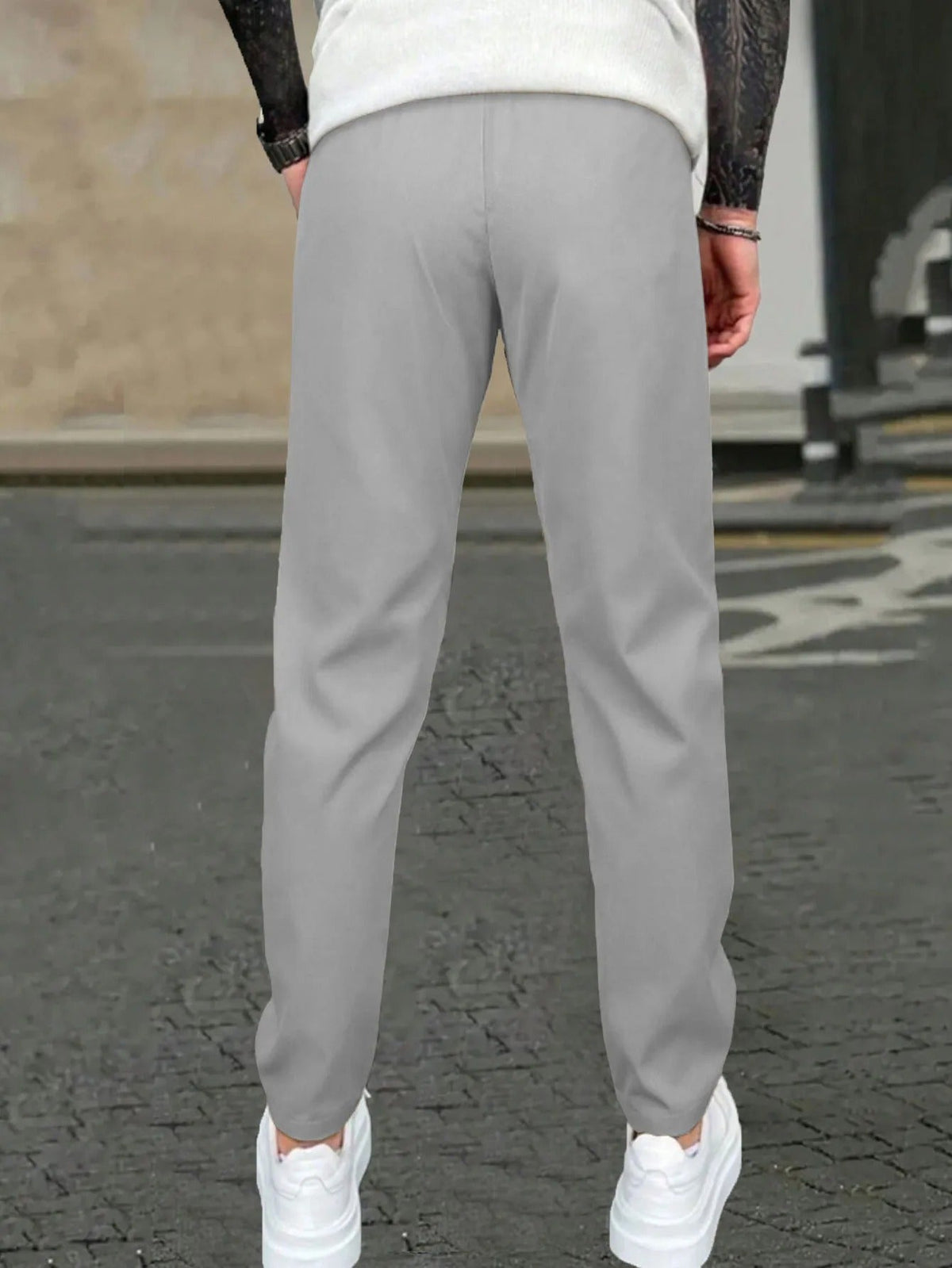 Men's Tapered Drawstring Pants – Ankle-Length Slim Fit