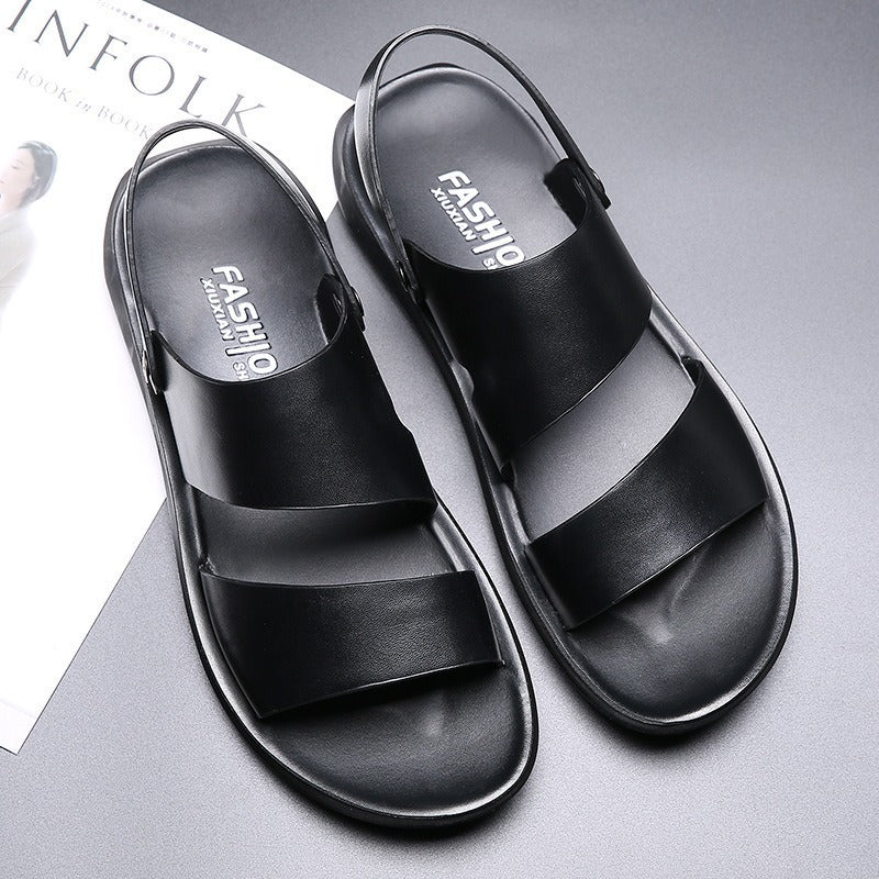 Men's Leather Slingback Sandal – Cushioned Lightweight Sole