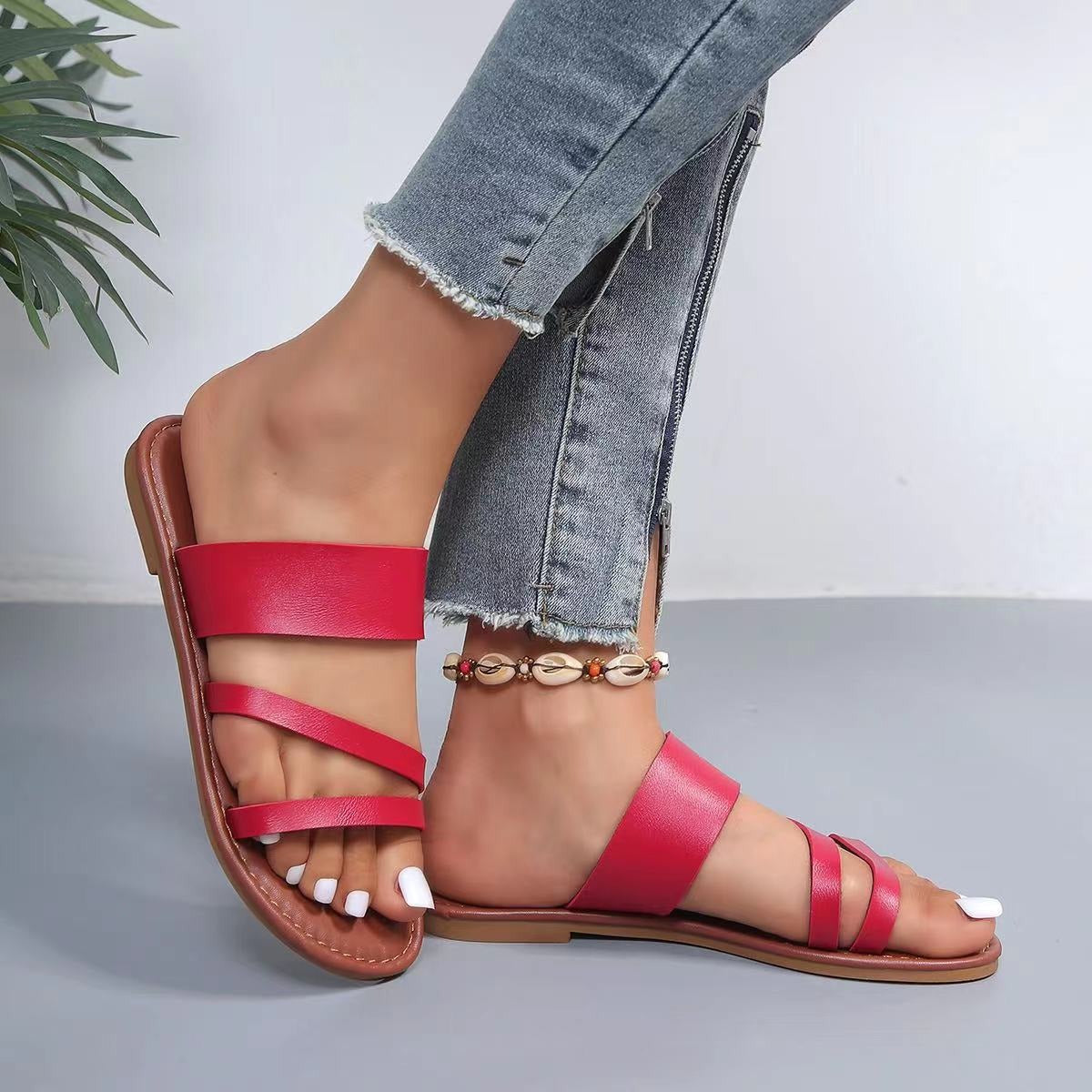 Women's Slip-On Slippers – Open-Back Minimal Profile