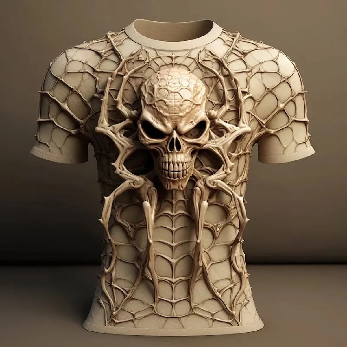 Men's Graphic T-Shirt – 3D Skull Print Relaxed Fit