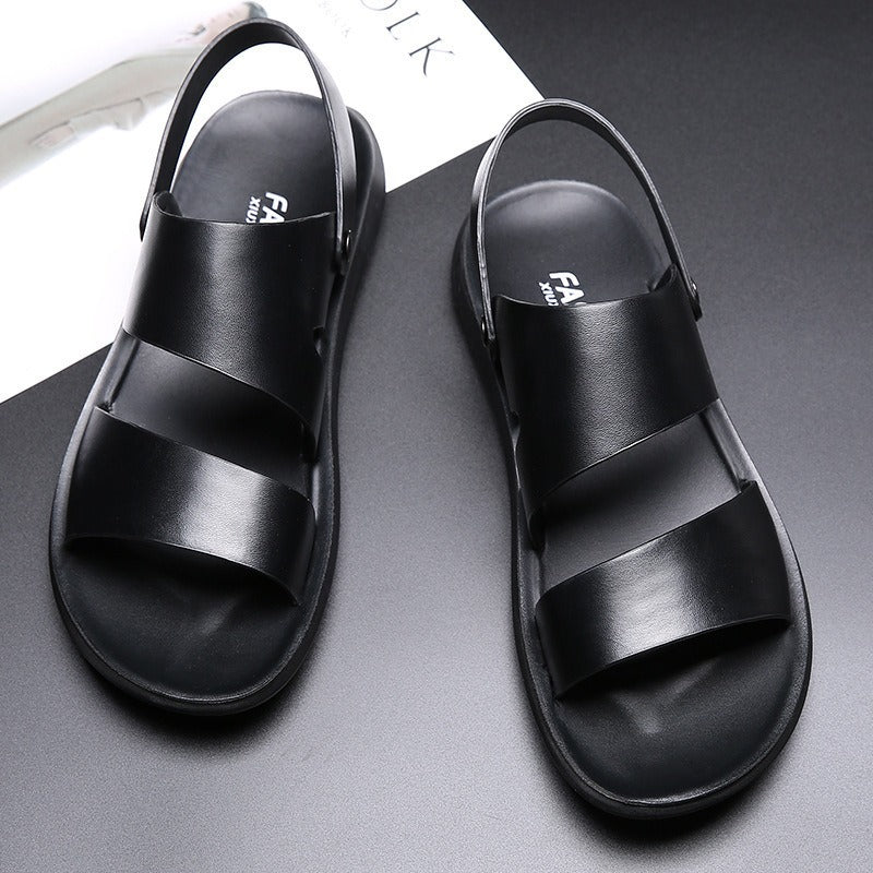 Men's Leather Slingback Sandal – Cushioned Lightweight Sole