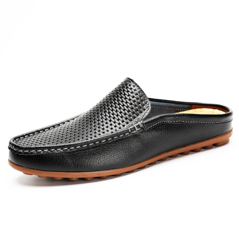 Men's Leather Mule Loafer – Open-Back Moc Toe