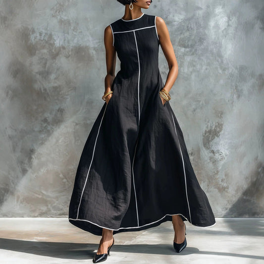 Women's Sleeveless Maxi Dress – Slim A-Line Fit