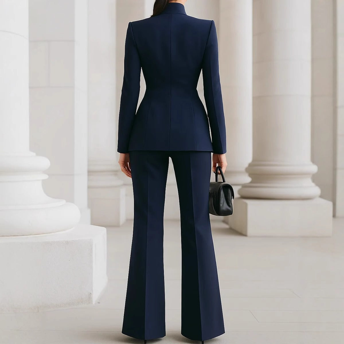Women's Two-Piece Pant Suit – Single-Button Tailored Blazer