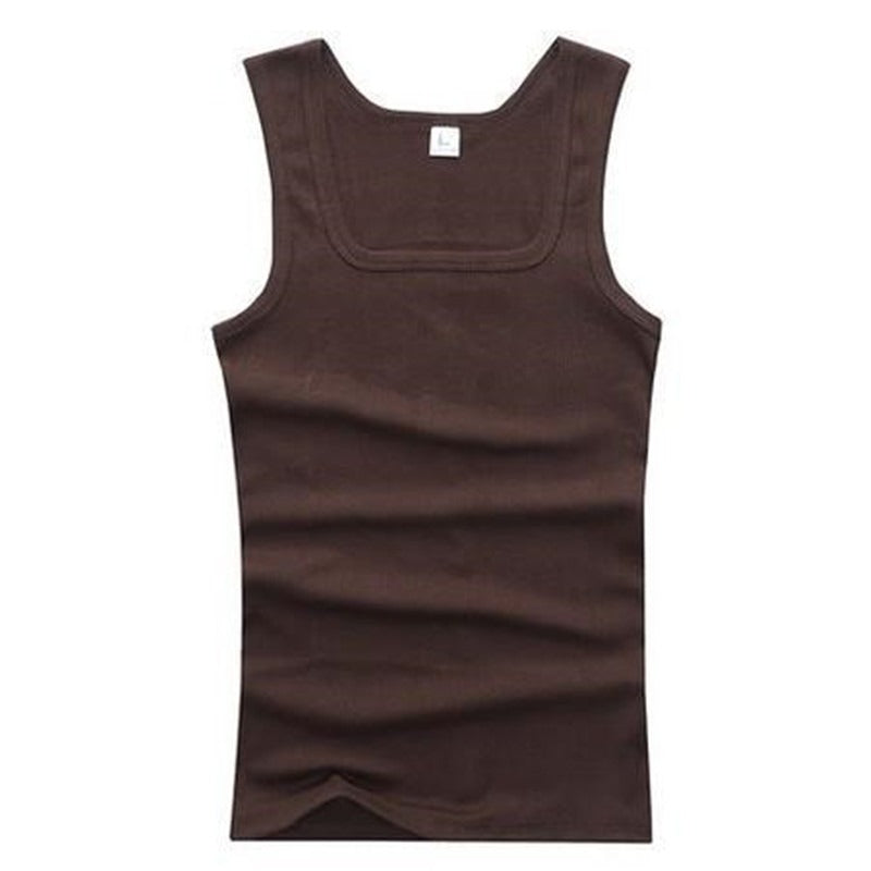 Men's Cotton Tank Top – Square Neck Relaxed Fit