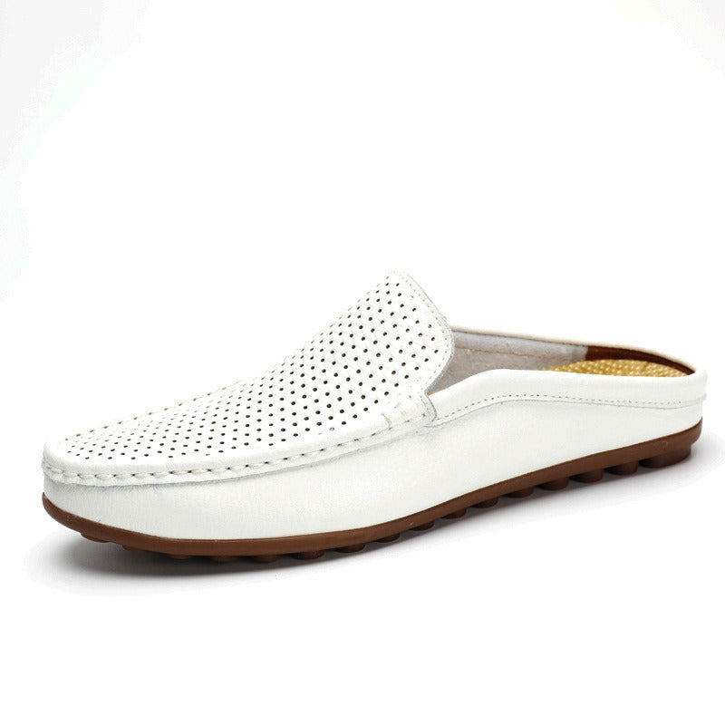 Men's Leather Mule Loafer – Open-Back Moc Toe