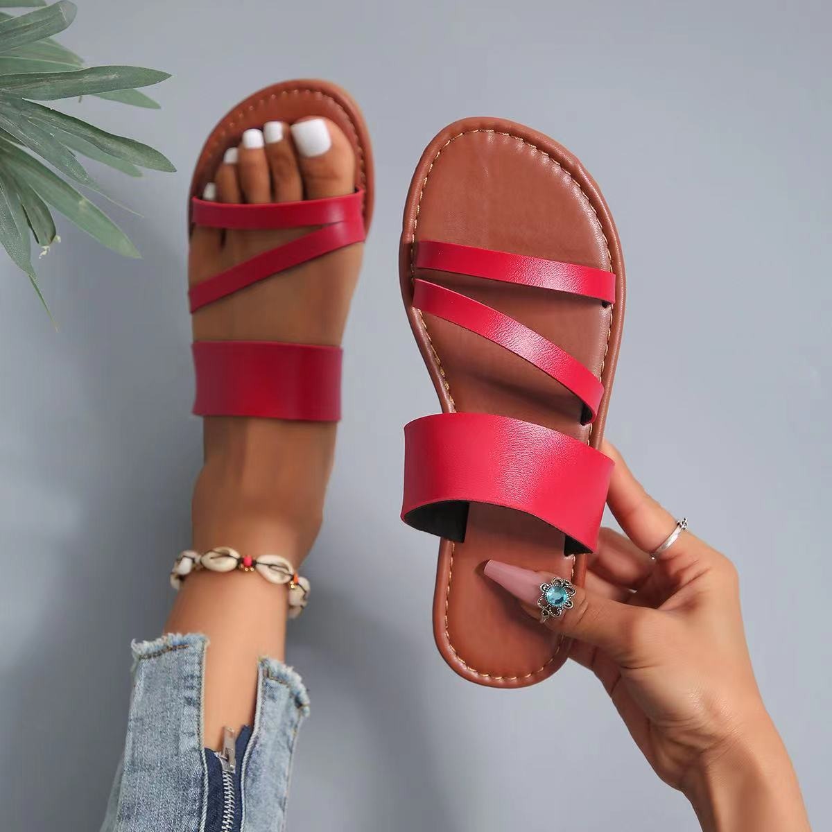 Women's Slip-On Slippers – Open-Back Minimal Profile
