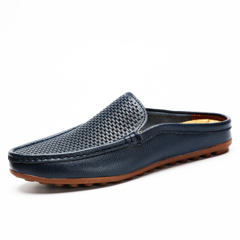 Men's Leather Mule Loafer – Open-Back Moc Toe