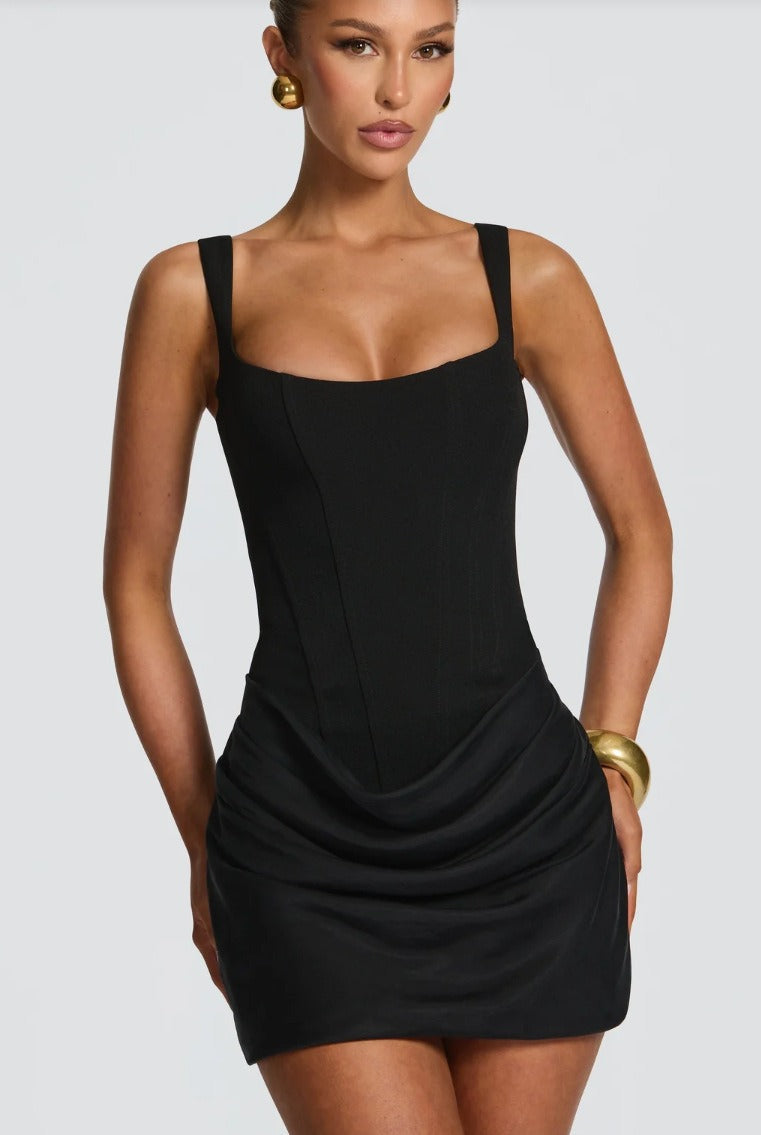 Women's Corset Mini Dress – Sleeveless Structured Bodice