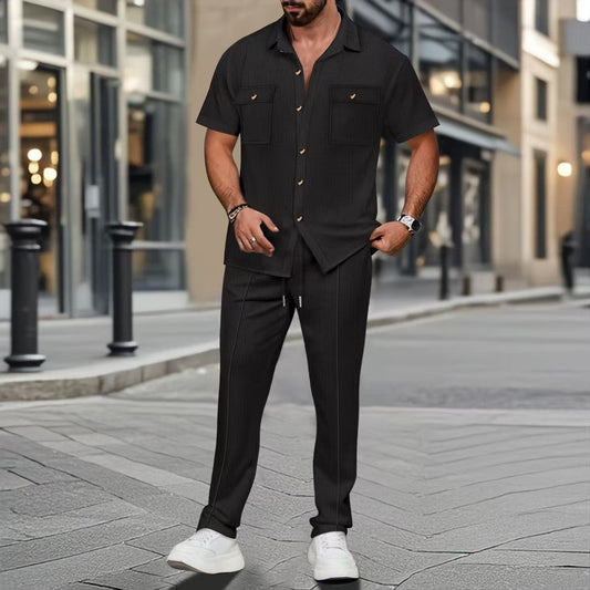 Men's Shirt and Pants Set – Short Sleeve Coordinated