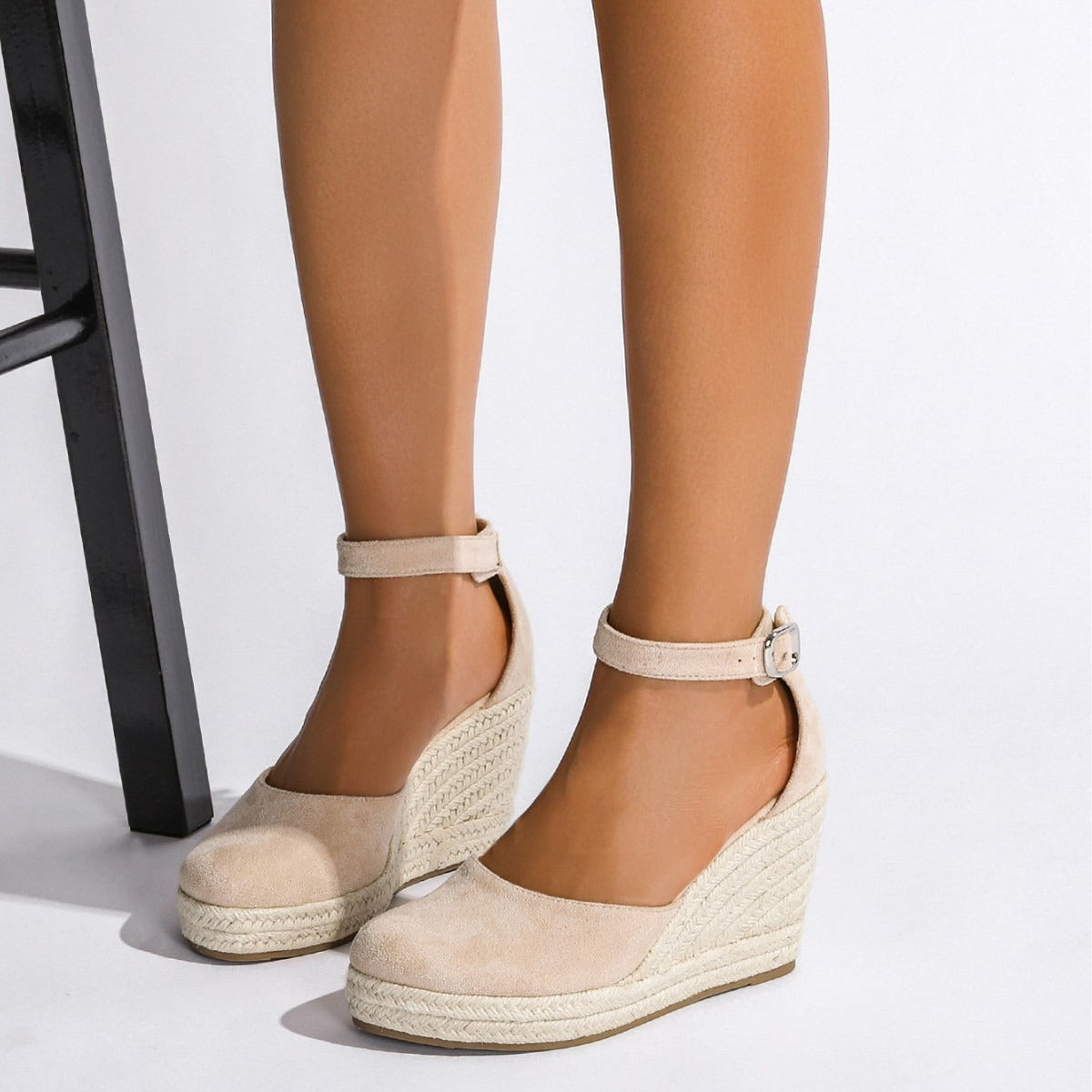Women's Espadrille Wedge Sandal – Closed Toe Ankle Strap