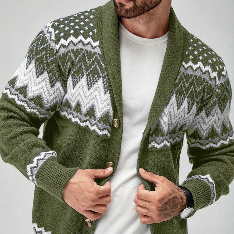 Men's Knit Cardigan – Button-Front Relaxed Fit