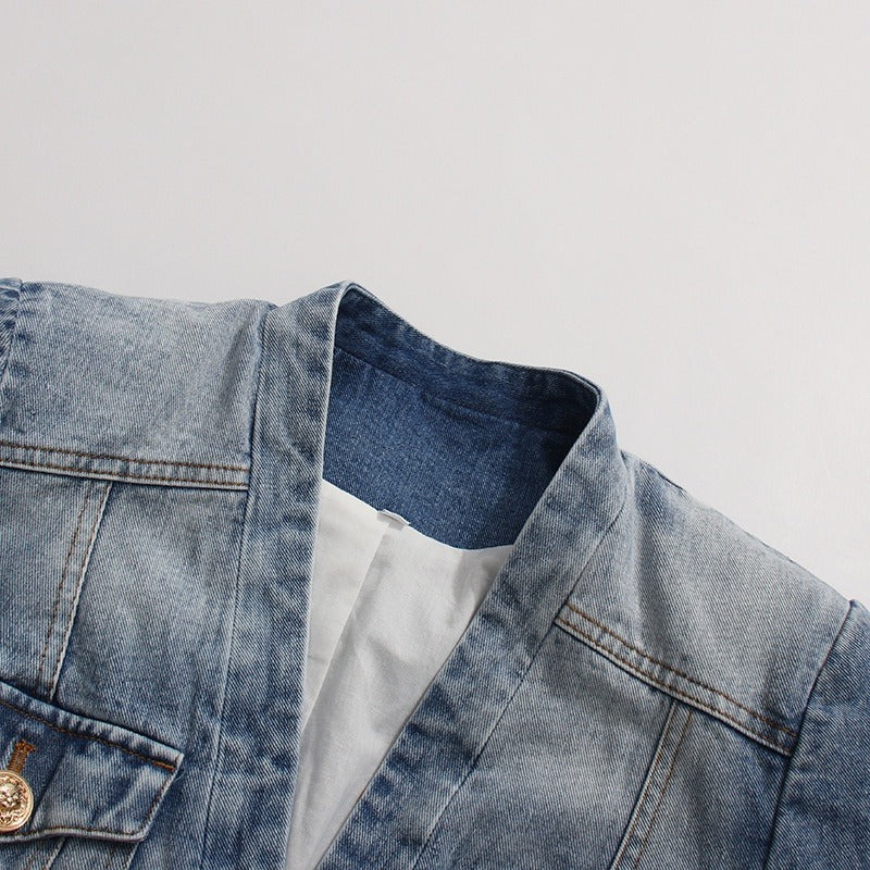 Women's Belted Cotton-Blend Blazer – Washed Structured Fit