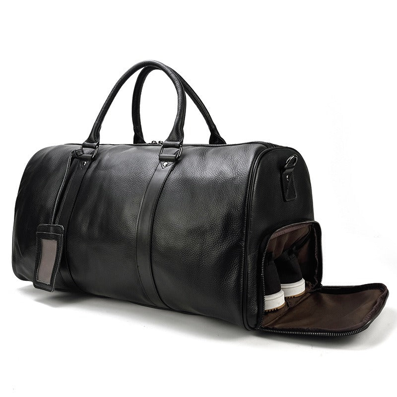 Men's Leather Duffle Bag – Structured Travel Shape