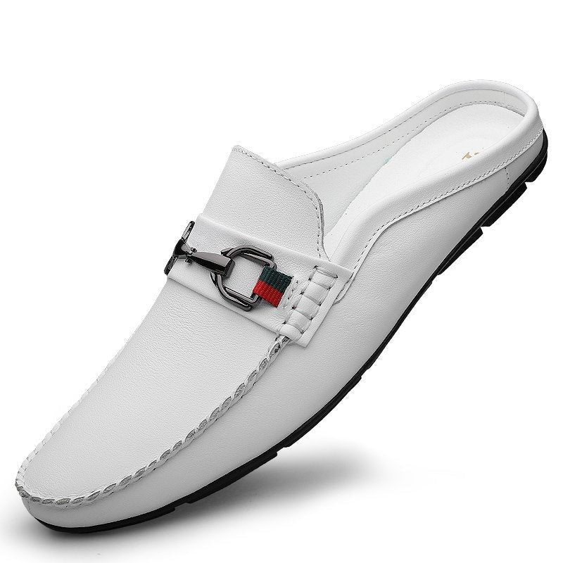 Men's Leather Loafer Mule – Backless Slip-On Design