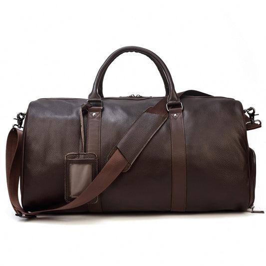 Men's Leather Duffle Bag – Structured Travel Shape