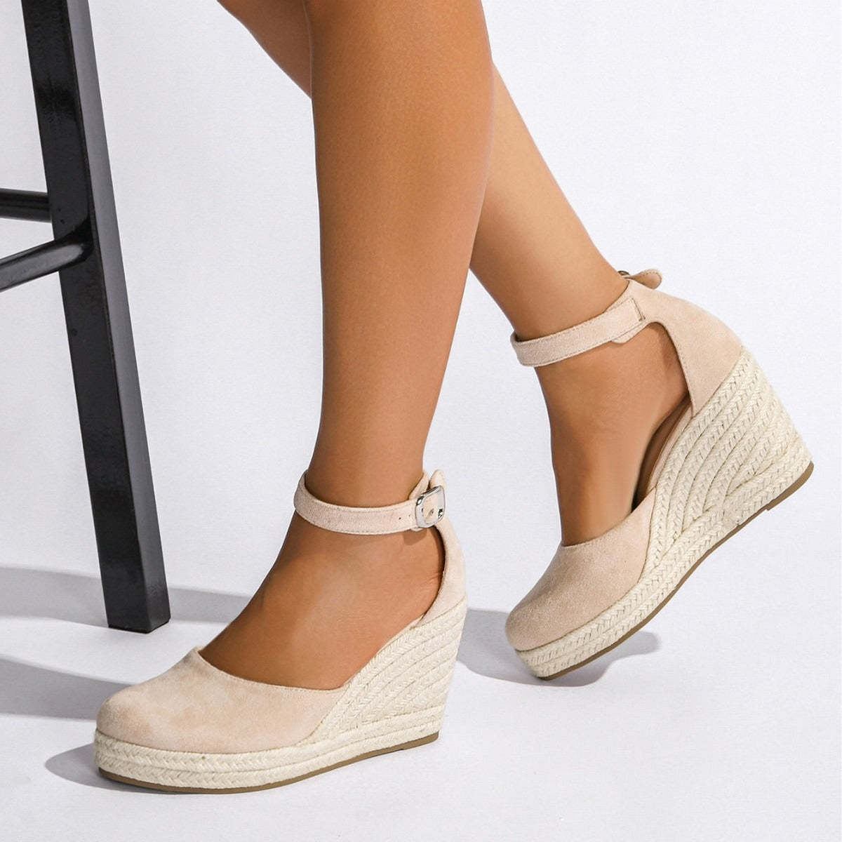 Women's Espadrille Wedge Sandal – Closed Toe Ankle Strap