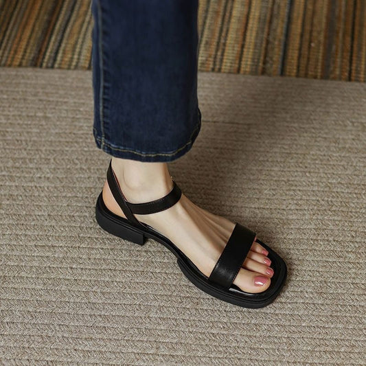 Women's Flat Platform Sandal – Retro Single Strap