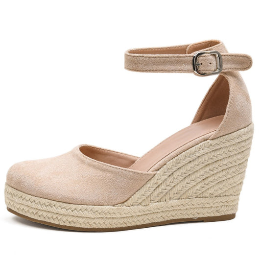 Women's Espadrille Wedge Sandal – Closed Toe Ankle Strap