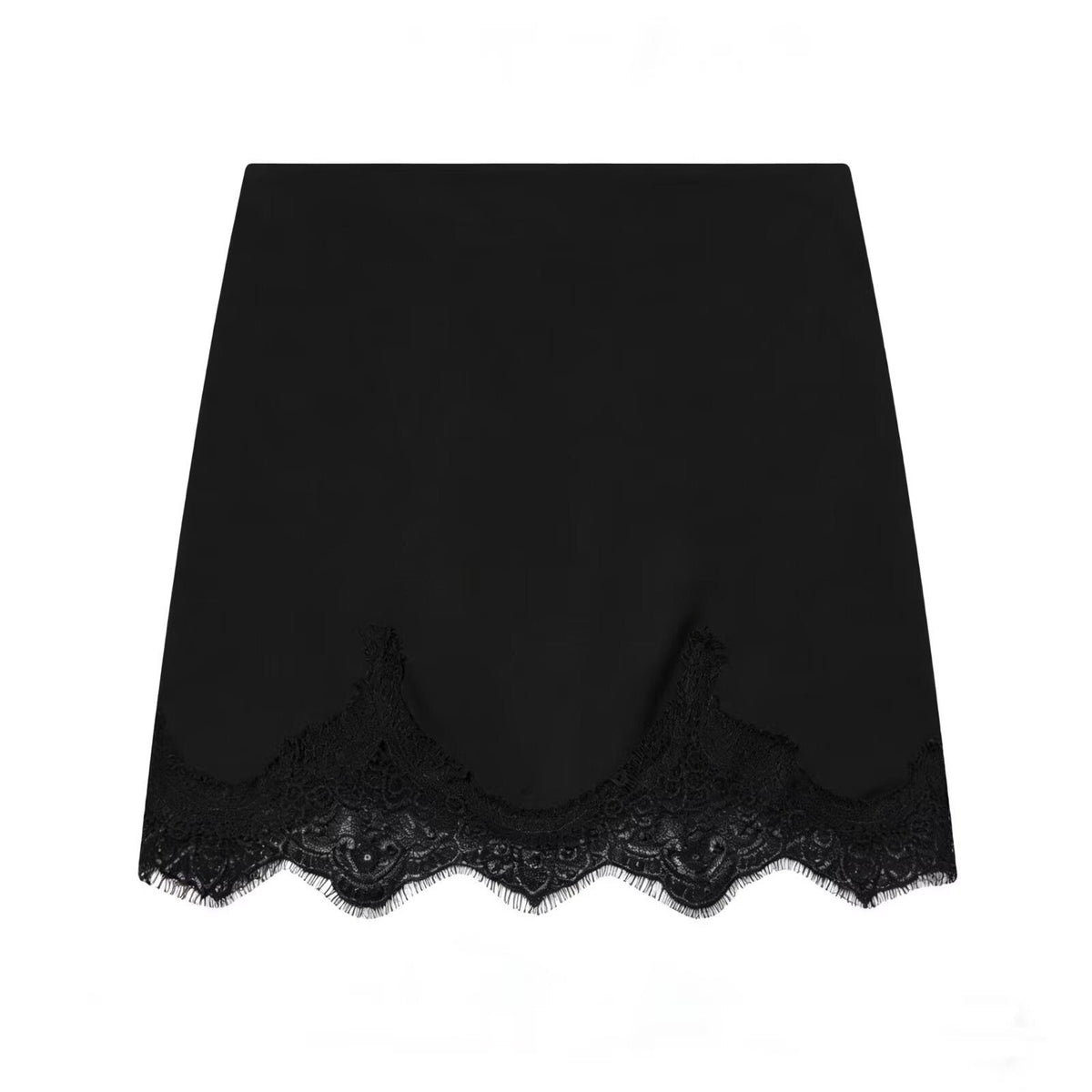 Women's Lace Panel Mini Skirt – High-Rise Bodycon Fit