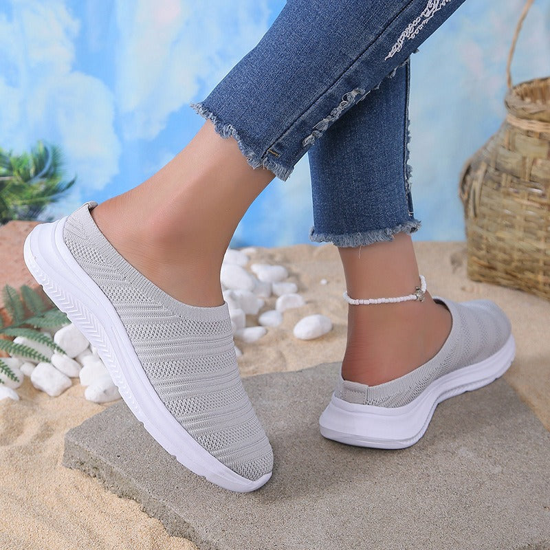 Women's Knit Slip-On Sneaker – Lightweight Woven Upper