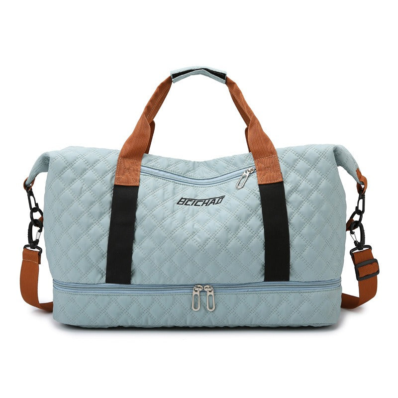 Unisex Quilted Oxford Duffel Bag – Shoe Compartment
