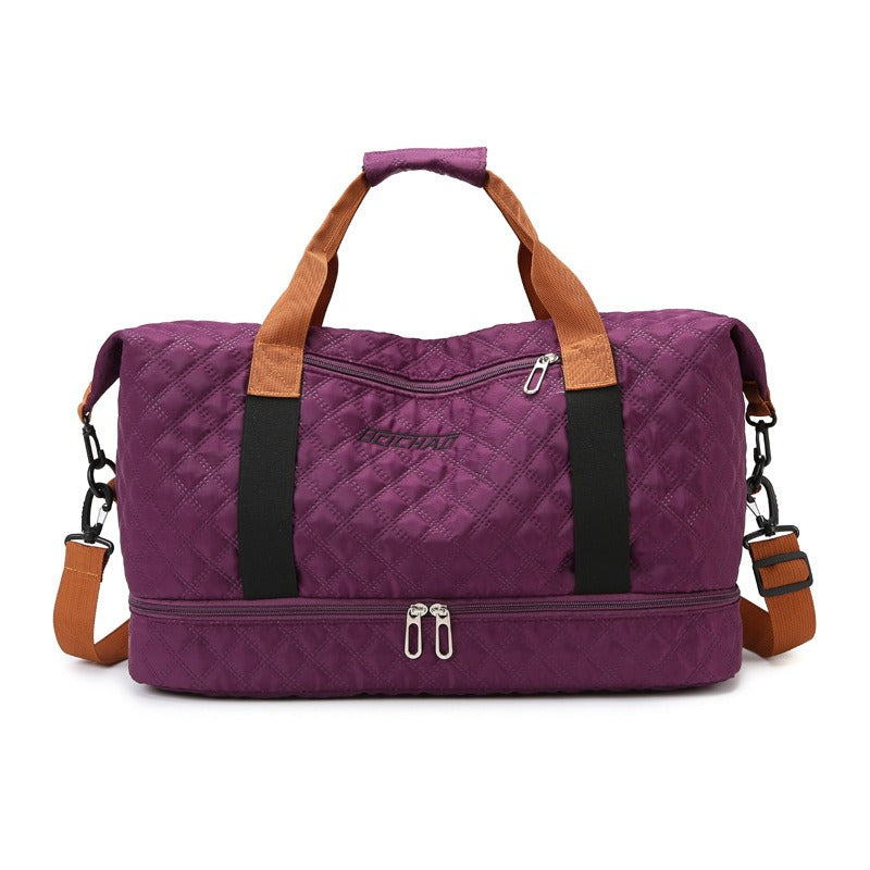 Unisex Quilted Oxford Duffel Bag – Shoe Compartment