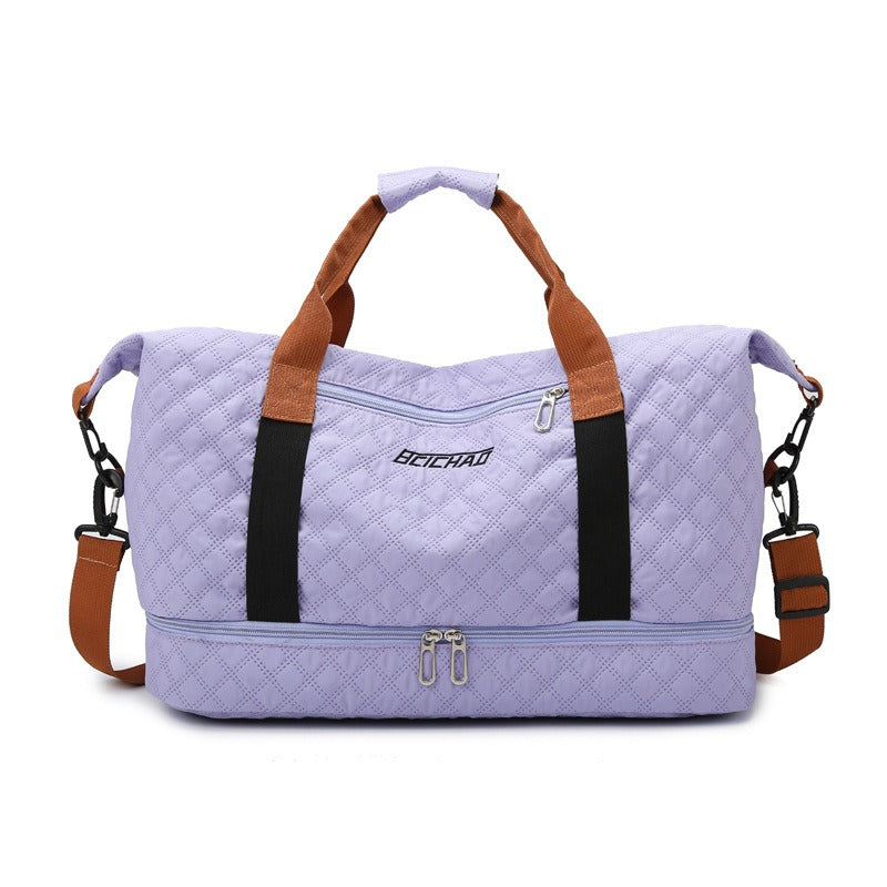 Unisex Quilted Oxford Duffel Bag – Shoe Compartment
