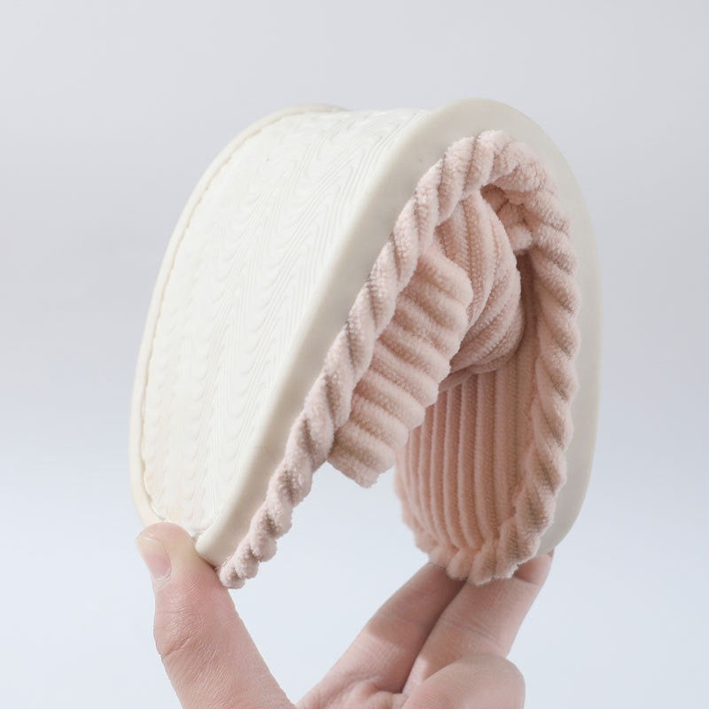 Unisex Plush Slippers – Crossover Strap Design