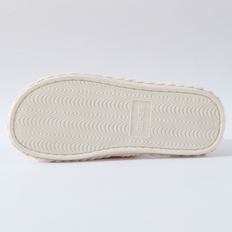 Unisex Plush Slippers – Crossover Strap Design