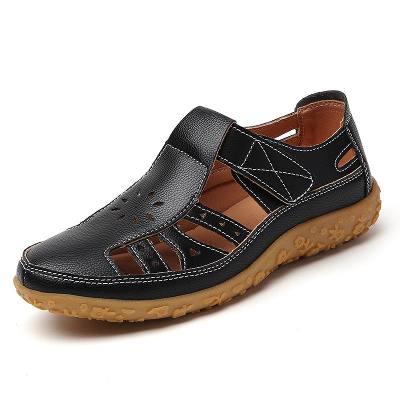 Women's Closed-Toe Sandal – Cutout Upper, Hook-and-Loop Strap