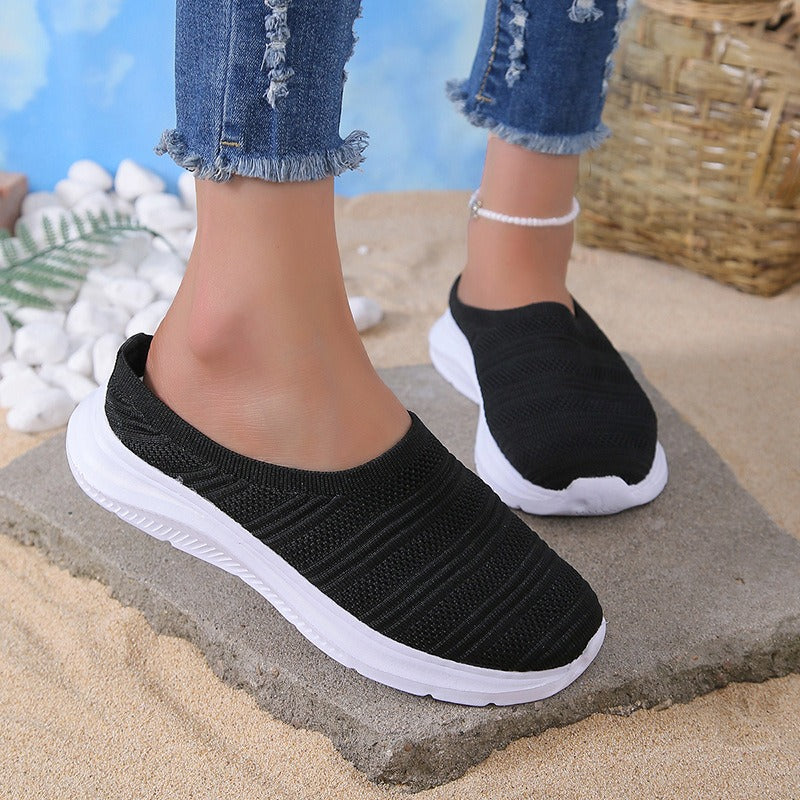 Women's Knit Slip-On Sneaker – Lightweight Woven Upper