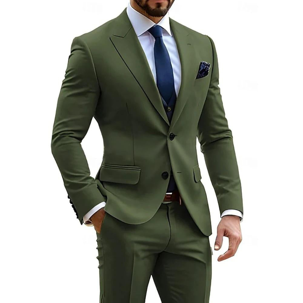 Men's Two-Piece Suit – Slim Cotton-Blend Fit
