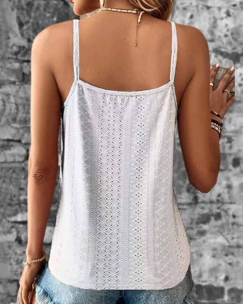 Women's Lace Camisole Top – Openwork Sleeveless Fit