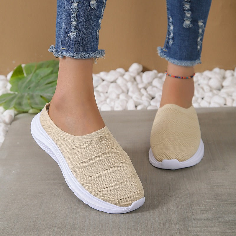 Women's Knit Slip-On Sneaker – Lightweight Woven Upper