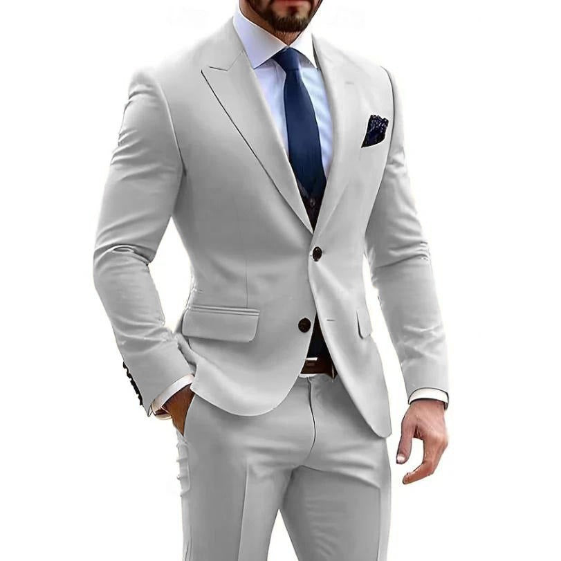 Men's Two-Piece Suit – Slim Cotton-Blend Fit