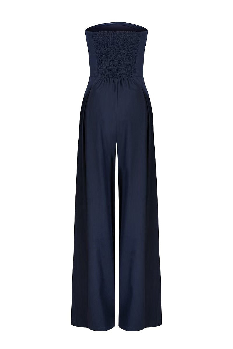 Women's Strapless Wide-Leg Jumpsuit – Fitted Bodice