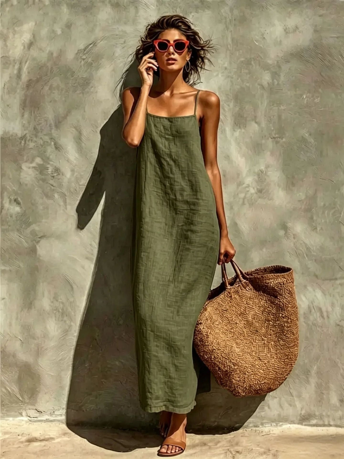 Women's Strapless Maxi Dress – Square Neck Relaxed Fit