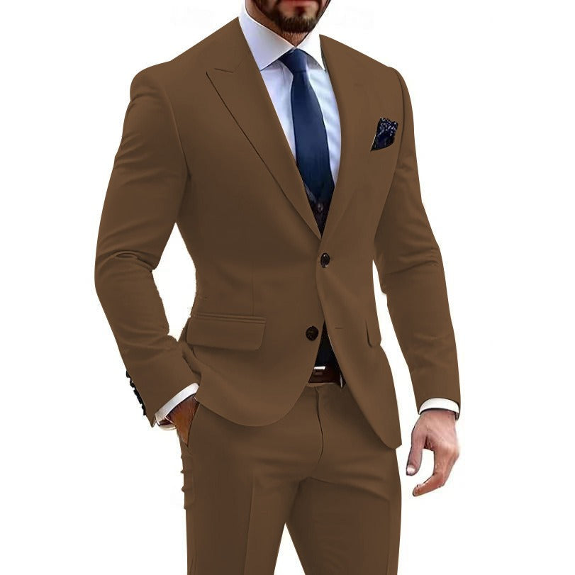 Men's Two-Piece Suit – Slim Cotton-Blend Fit