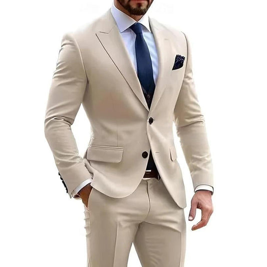 Men's Two-Piece Suit – Slim Cotton-Blend Fit