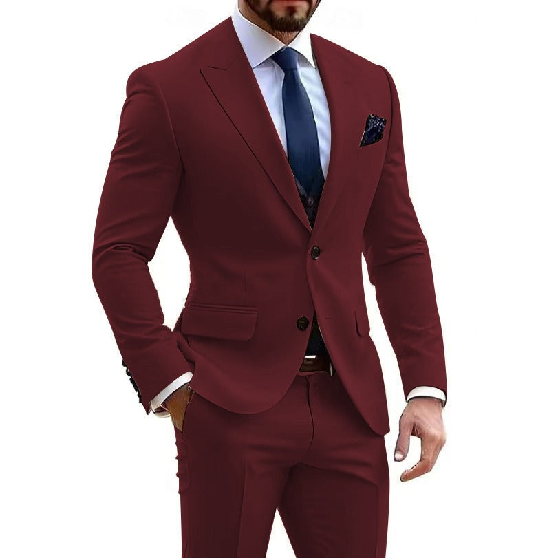 Men's Two-Piece Suit – Slim Cotton-Blend Fit