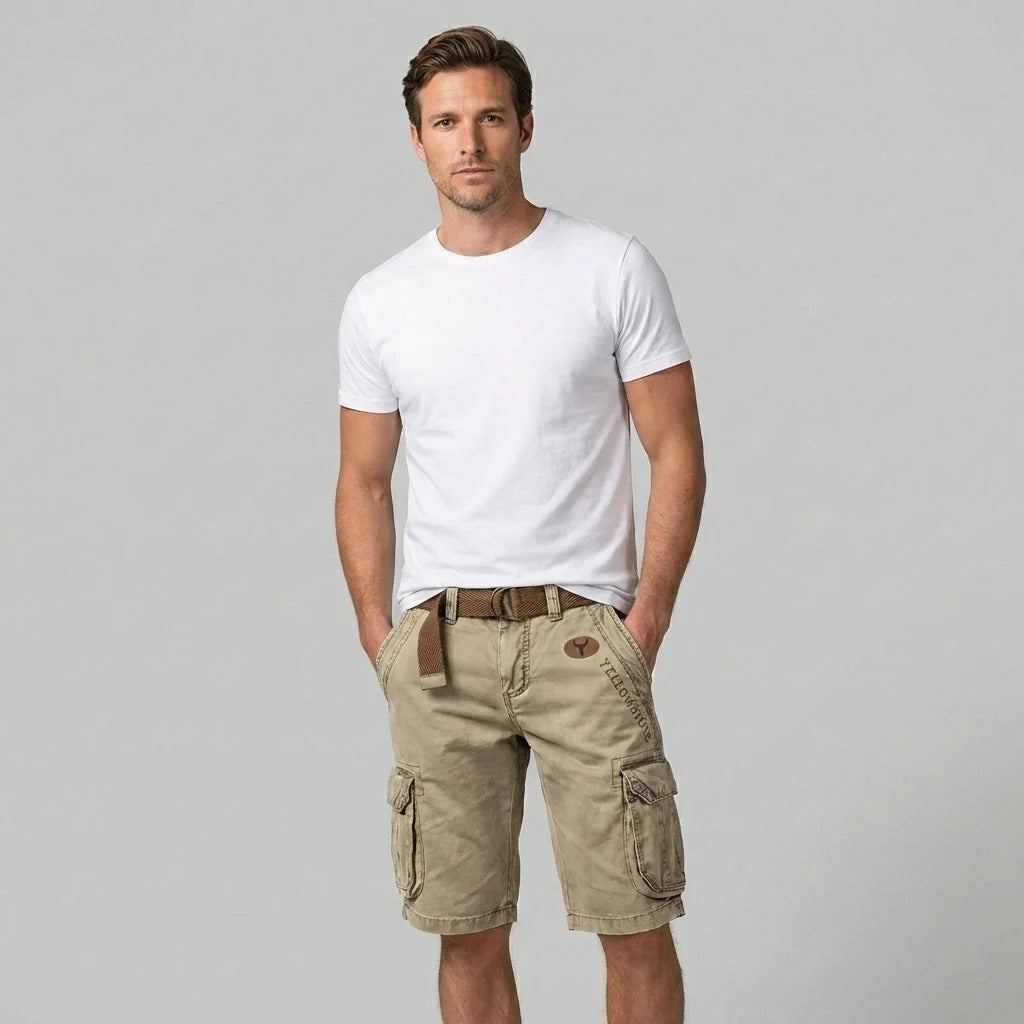 Men's Cotton Cargo Shorts – Relaxed Knee-Length Fit