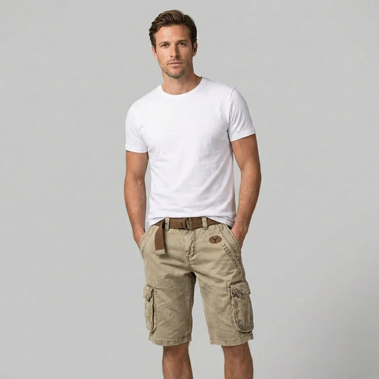 Men's Cotton Cargo Shorts – Relaxed Knee-Length Fit