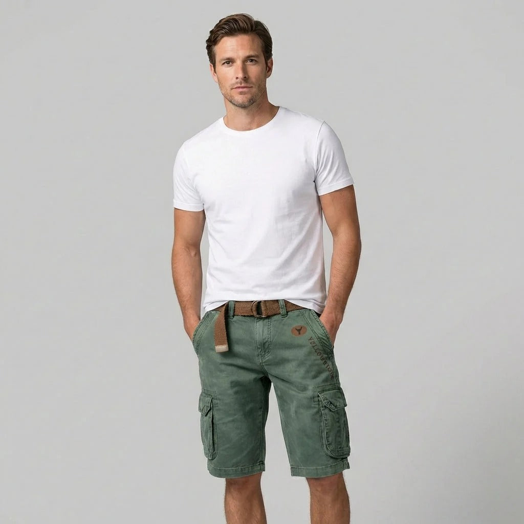 Men's Cotton Cargo Shorts – Relaxed Knee-Length Fit
