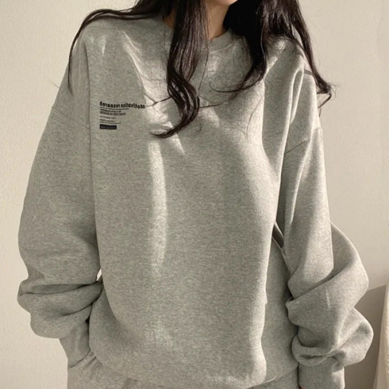 Women's Cotton Sweatshirt – Relaxed Fleece-Lined Fit